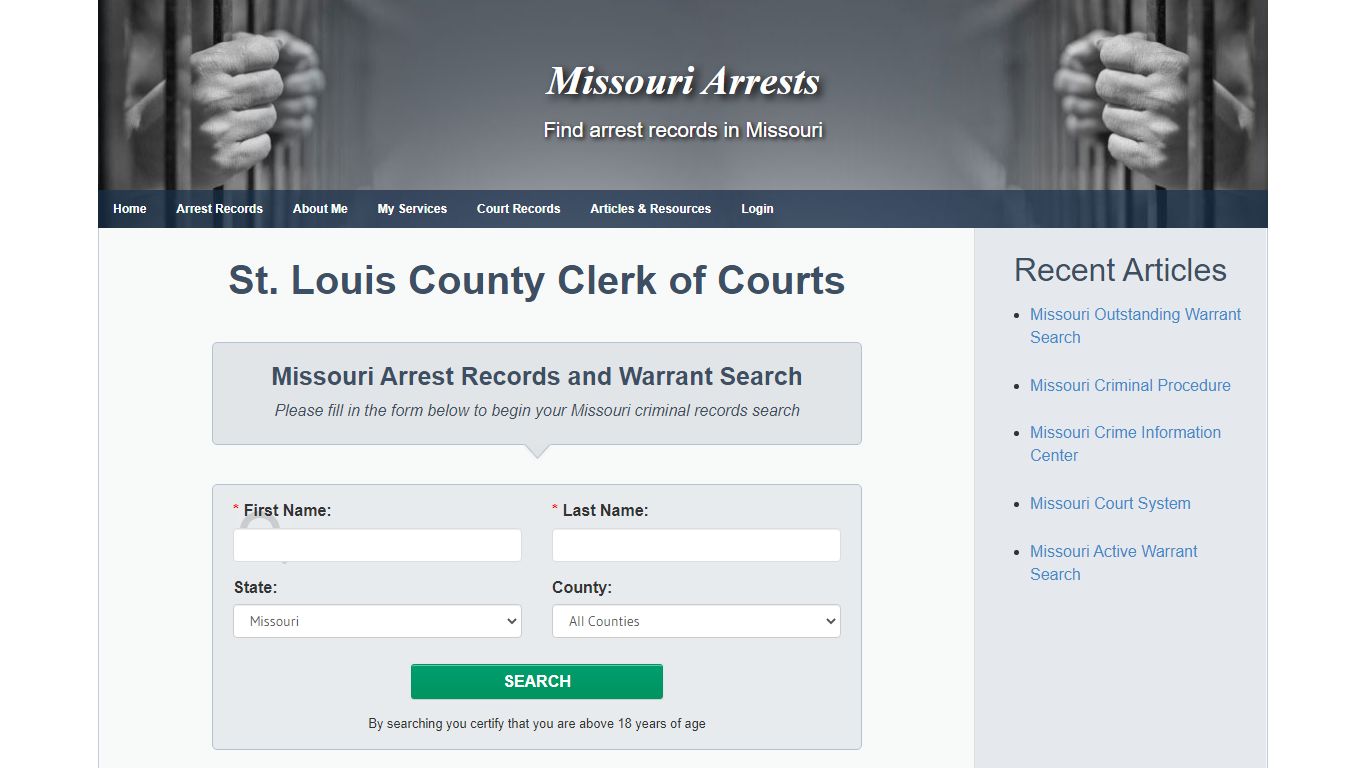 St. Louis County Clerk of Courts - Missouri Arrests